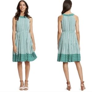 NWT Boden Felicity Dress Green Sleeveless Scoop Halter Neckline Pleated Size 4L